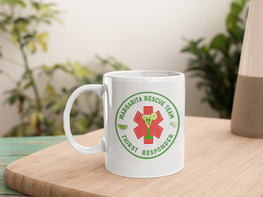 Margarita Rescue Team - Thirst Responder©  15oz WHITE Mug and Coaster