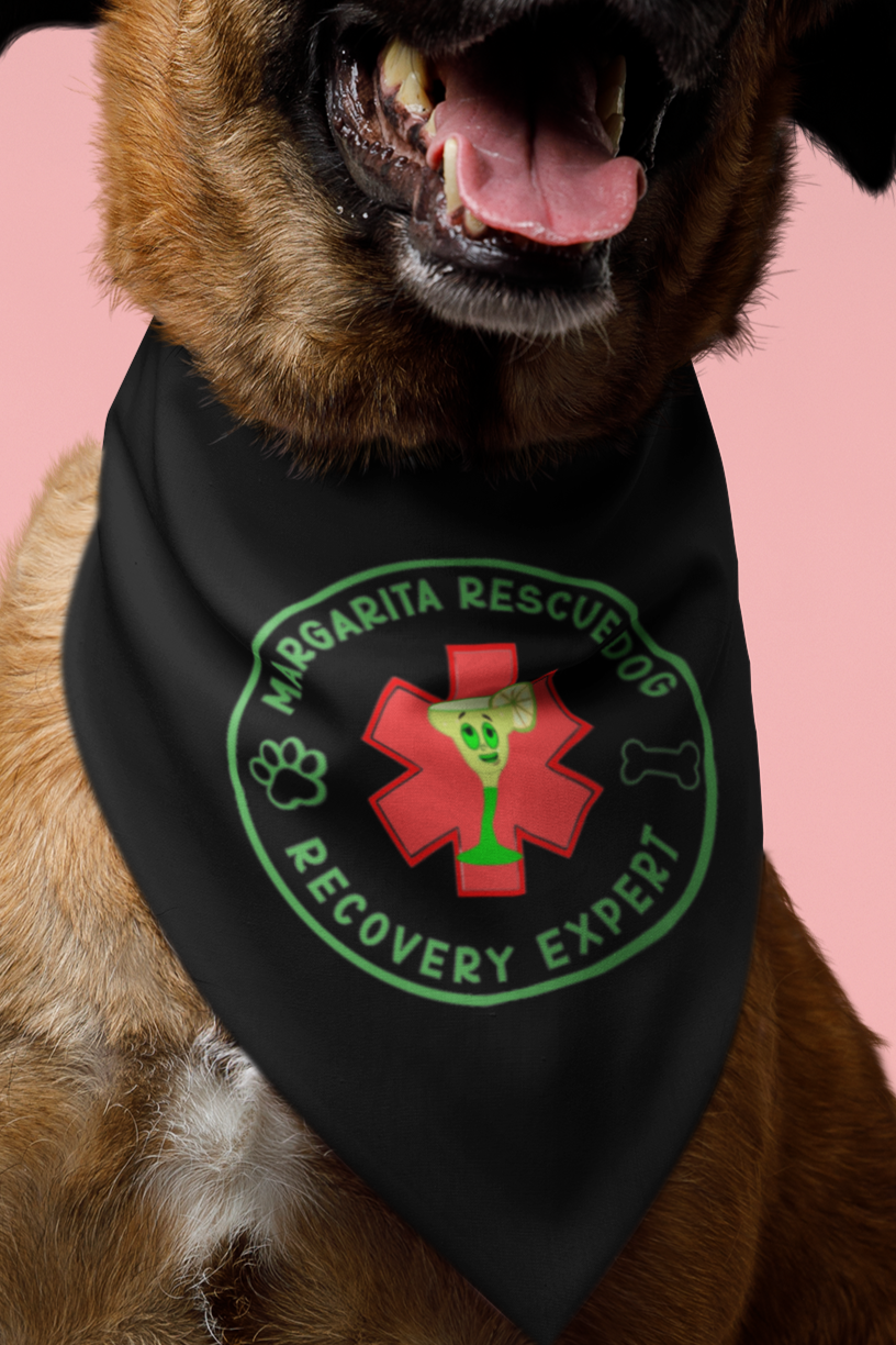 Margarita Rescue Dog - Recovery Expert Bandana Collar Black