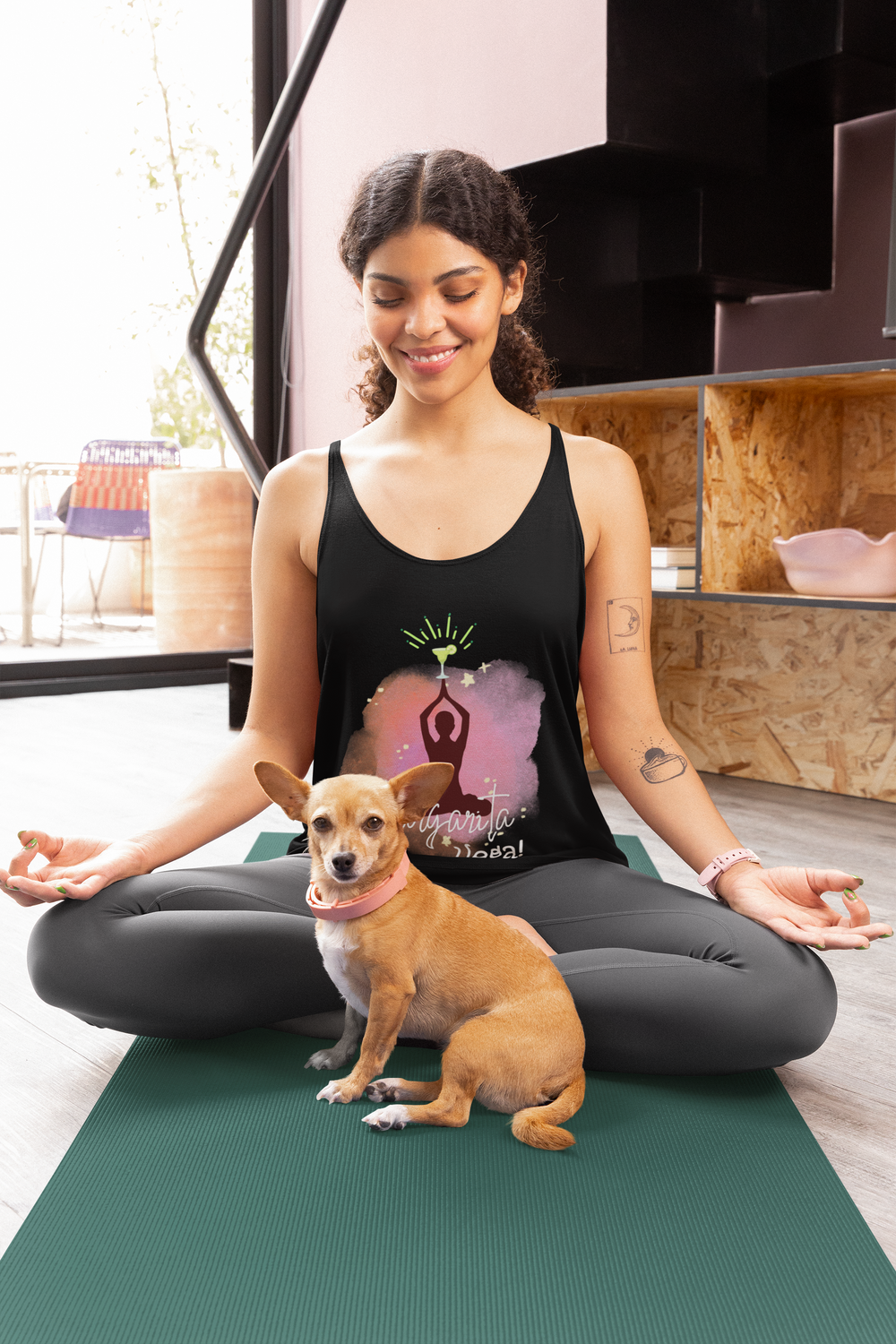 Margarita Yoga Women's Flowy Racerback Tank - Perfect for Summer Gatherings and Fitness