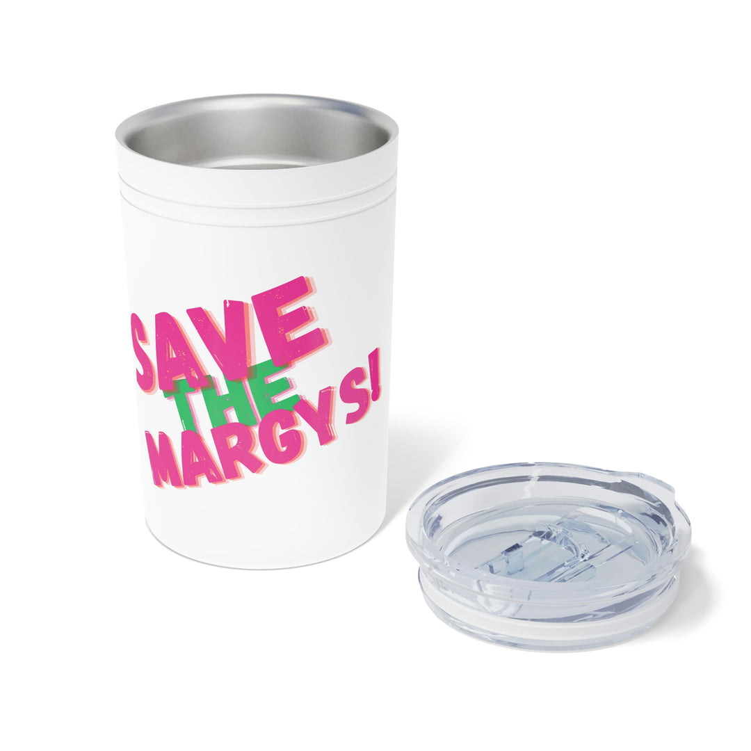 TUMBLER - Save The Margys  - Vacuum Insulated Tumbler, 11oz WHITE